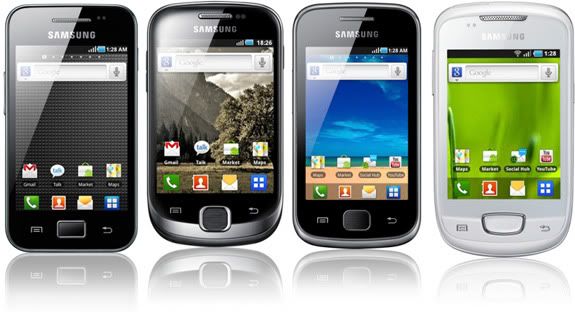 Galaxy Ace, Galaxy Fit, Galaxy Gio, Galaxy mini