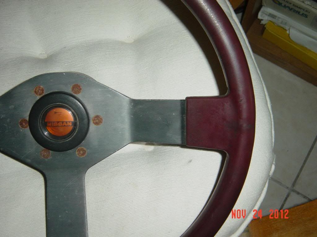 Nissan 720 "ST" STEERING WHEEL (RED...RARE!) Datsun Parts For Sale