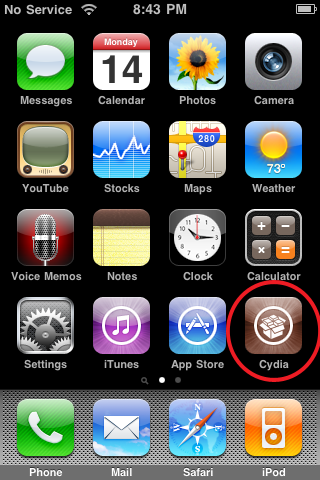 Click on the Cydia icon to open Cydia.