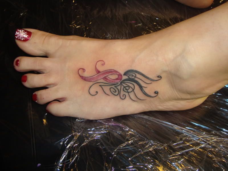 cancer ribbon tattoo. Breast Cancer Ribbon Tattoo