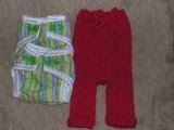 Dolly longies and cloth diapers set