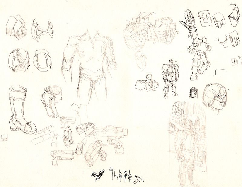 Judge Dredd uniform sketches
