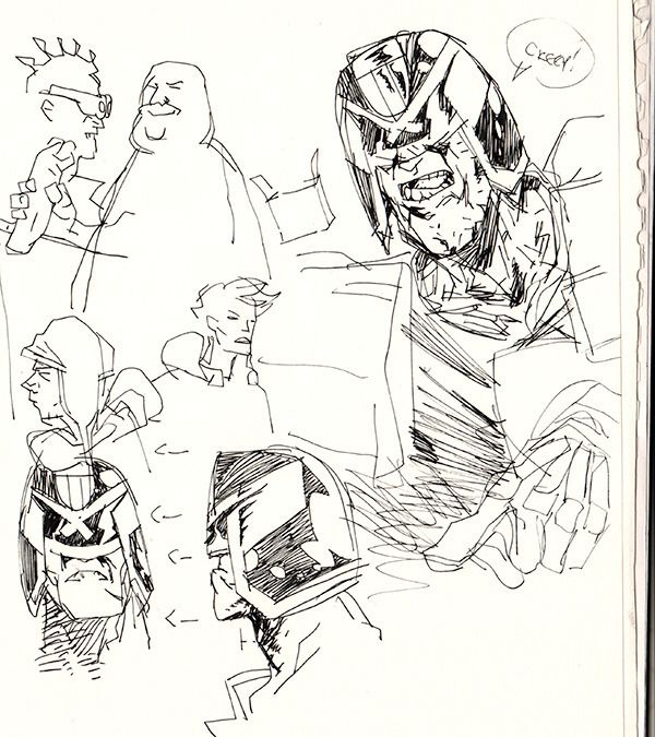 Judge Dredd doodles