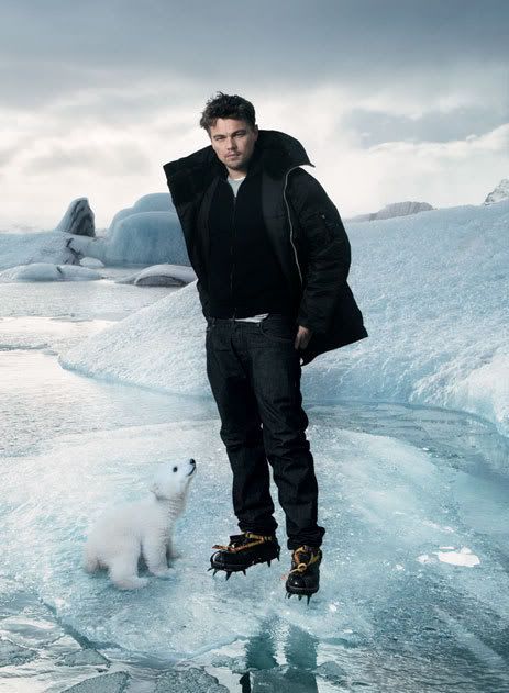 annie leibovitz photo: Leonardo Dicaprio, my hero, with a baby polar bear by Annie Leibovitz leoanniepolarbear.jpg