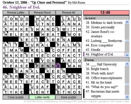 Crossword on Waiting For 5 Minutes For The Printscreened Image Of The Crossword