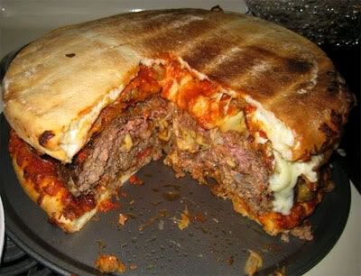 This is why you’re fat Bacon Cheese Pizza Burger