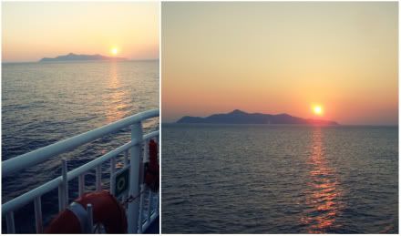 Voyage grece piraeus piree athenes naxos blue star ferries ferry coucher soleil aena aenathon blog wonderland