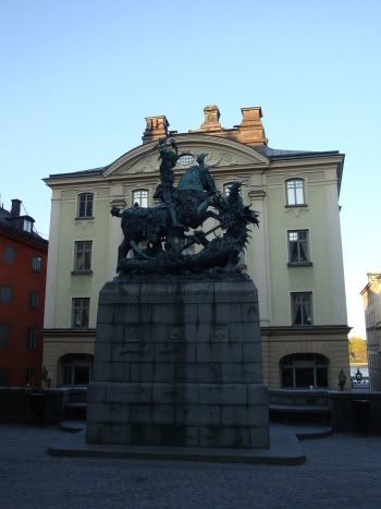 Stockholm Suède St Saint Geogres terrassant le dragon sculpture