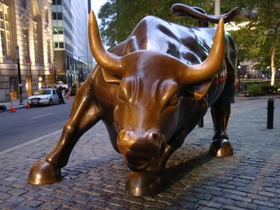 New York NY Manhattan Financial District Quartier Financier Wall Street Taureau Bull Bowling Green