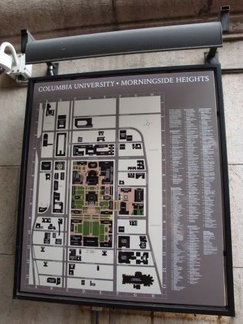 NY New York Manhattan Columbia University Morningside Heights Universite Plan Map