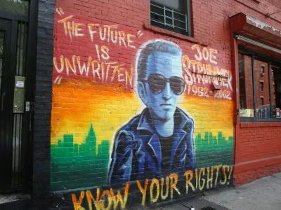 New York NY Manhattan USA St Marks Place Tag Graffiti Joe Strummer Future is unwritten