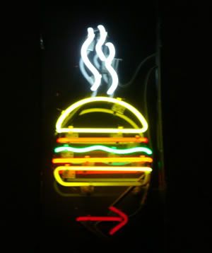 New York NY Manhattan USA Burger Joint Le Parker Meridien Hamburger Enseigne Lumineuse