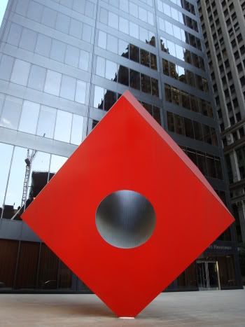 New york NY Manhattan USA Cube Rouge Sculpture 1967 Financial District