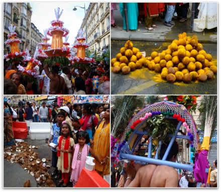 fete ganesh ganesha paris la chapelle 2010 defile hindou hindouisme hindouiste noix coco char paon kavadi