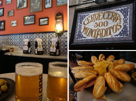 Espagne Madrid Bar Tapas Cerveceria 100 montaditos tapa bocadillo