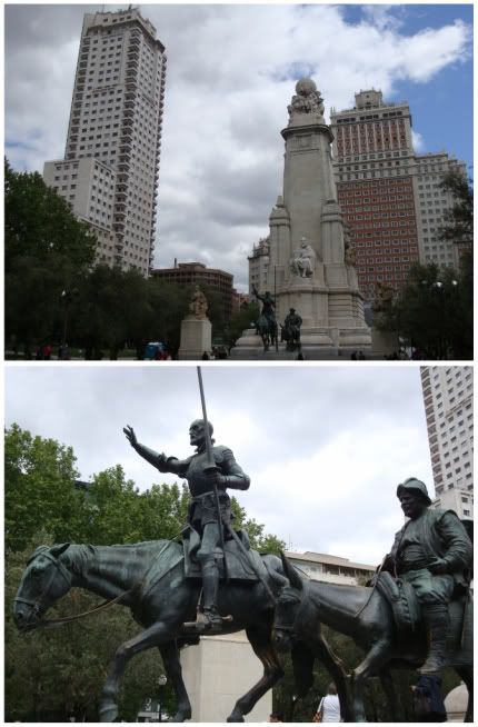 Madrid Espagne statue Plaza de Espana Don Quichotte Manche ecuyer Sancho