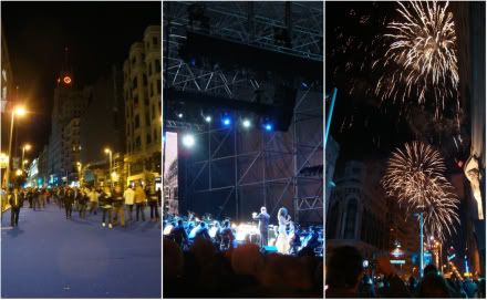 Madrid Espagne gran via 100 ans rue principale concert feu d'artifice