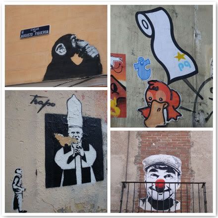 Week end madrid bons plans adresses tag tags pochoirs street art de rue pochoir  pape singe canard pq