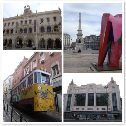 Portugal Lisbonne Tram Tramway Bica Praça dos Restauradores Place Eden Hotel