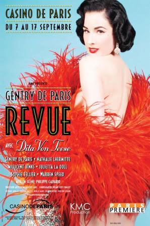 Affiche Revue Gentry de Paris Burlesque Effeuillage Dita von Teese Casino Julietta la doll warren speed