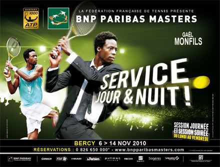 affiche gael monfils illustrasport bnp paribas masters tennis tennisman tennismen novembre 2010 affiche officielle