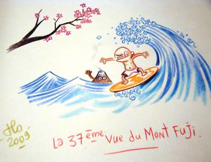 Librairie La Geographie Saint Germain des Pres Paris Voyage Dedicace Tokyo san po florent chavouet la grande vague de kanagawa hokusai imitation mont fuji