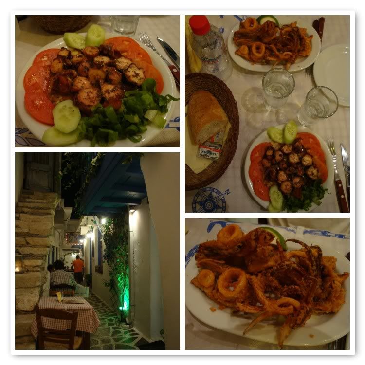 grece naxos restaurant metaximas metaxi mas poulpe salade vinaigrette calamar hora