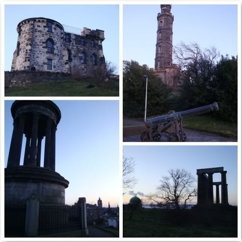 Ecosse Edimbourg Edinburgh Calton Hill Acropole National Monument  Nelson colonne canon Dugald Stewart