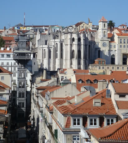 Portugal Lisbonne Elevador de Santa Justa Vue Magasin Pollux Panorama