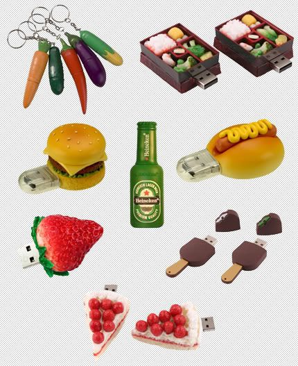 Cle usb originale miam yummy gourmande legume bento biere heineken hot dog burger hamburger fraise glace carotte aubergine mais piment key drive