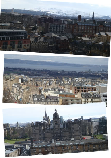 Edimbourg Ecosse Old Town New  panorama vue ville montagne enneigé