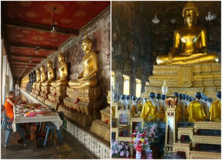 Wat Suthat Thepwararam moine repas bouddha Aena blog voyage thailande bangkok