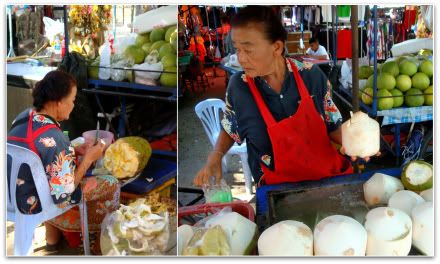 marché marche kanchanaburi fruits eau de coco noix durian Thailande thaïlande blog aena photo