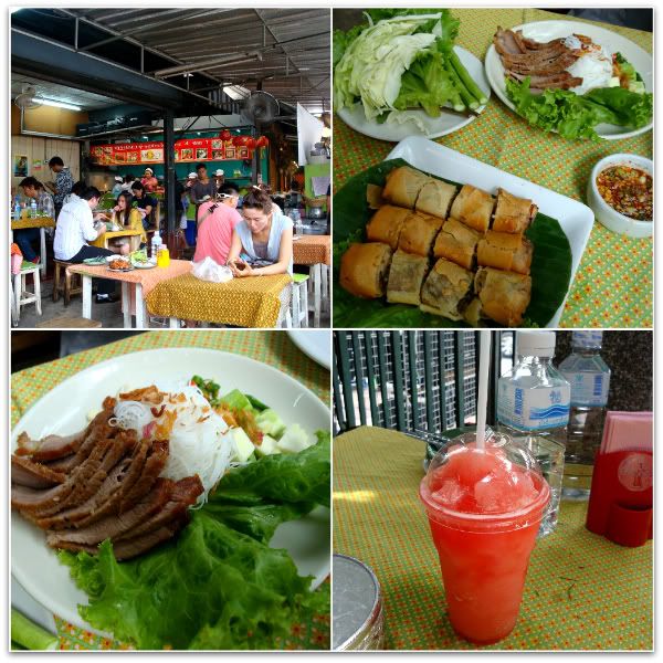 manger eat vietnamese food vietnamien brochette rouleau printemps shake watermelon pasteque chatuchak jatujak weekend market marche bangkok