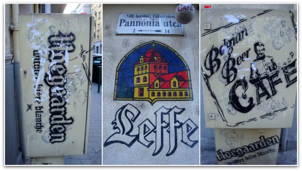 beer cafe belgian stencil pochoir leffe hoegaarden pannonia utca street art aena blog photo budapest
