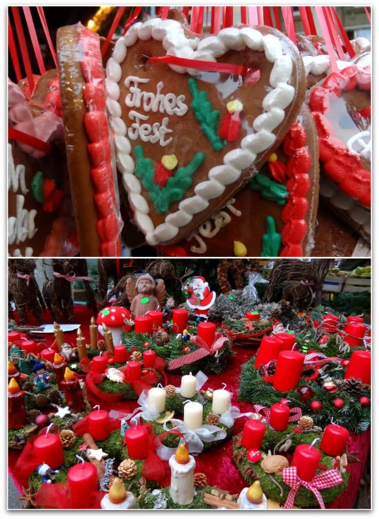 Pain d’épices en forme de cœur et bougies au marché de Noël de Stuttgart pain epices frohes fest bougies marche noel Stuttgart aena blog photo weihnachtsmarkt