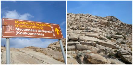 grece paros koukounaries acropole mycenienne mycenien mur cyclopeen colline rocheuse