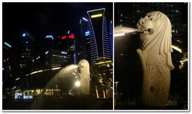merlion singapour singapore emblème statue tête lion corps poisson