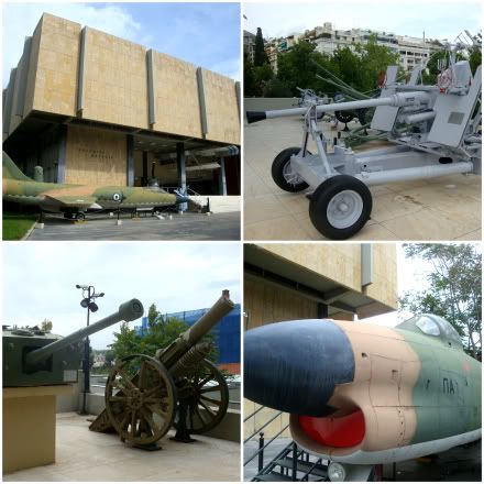 grece athenes musee de la guerre war avion helicoptere armee tourelle arme exposee exposition