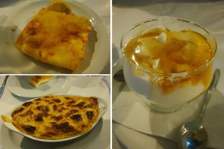 grece paros resto restaurant naoussa cuisine grecque saganaki yaourt miel pastitsio gratin pate bolognaise macaroni Yaourti me meli