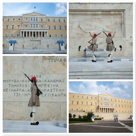 grece athenes place syntagma parlement grec hellenique soldat releve evzone