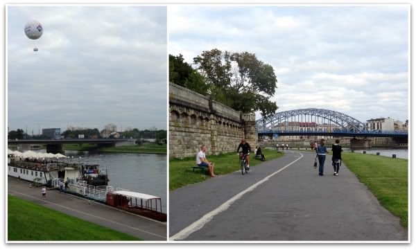 vistule promenade balade fleuve quai ballon captif montee cracovie krakow