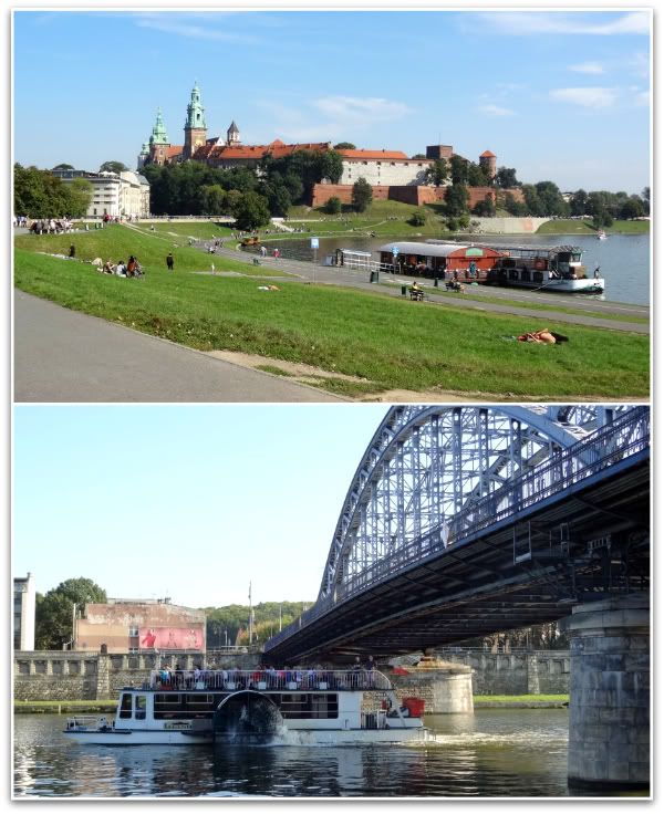 vistule rive bord fleuve vue château cracovie krakow pologne
