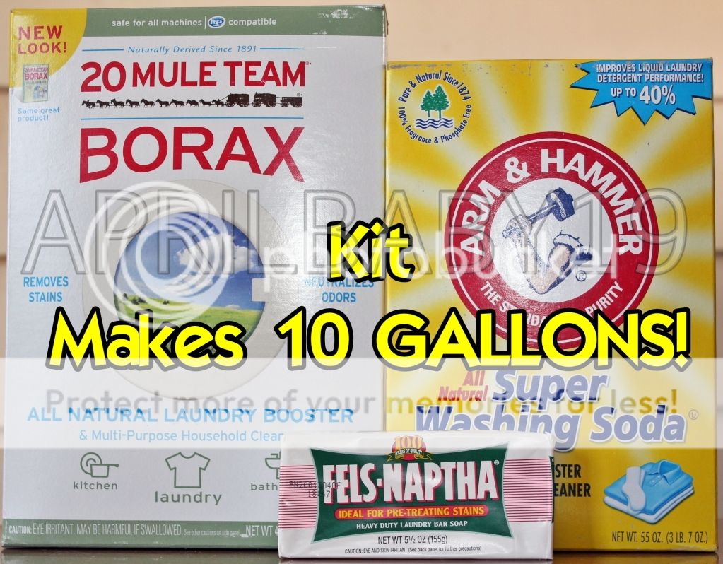 10 Gal Kit Fels Naptha Washing Soda Borax Homemade Laundry Soap 