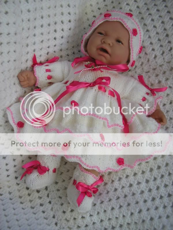 Dress Set 17 19 Reborn, Doll Knitting Pattern # 40  