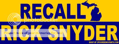 RECALL RICK SNYDER BUMPER STICKER  ALWAYS FREE S&H  